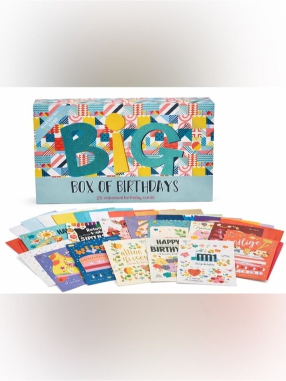 Big Box of Birthdays Card Set 22 Cards Assorted Designs Gift Box